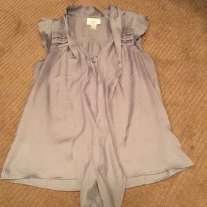 Silver button up top